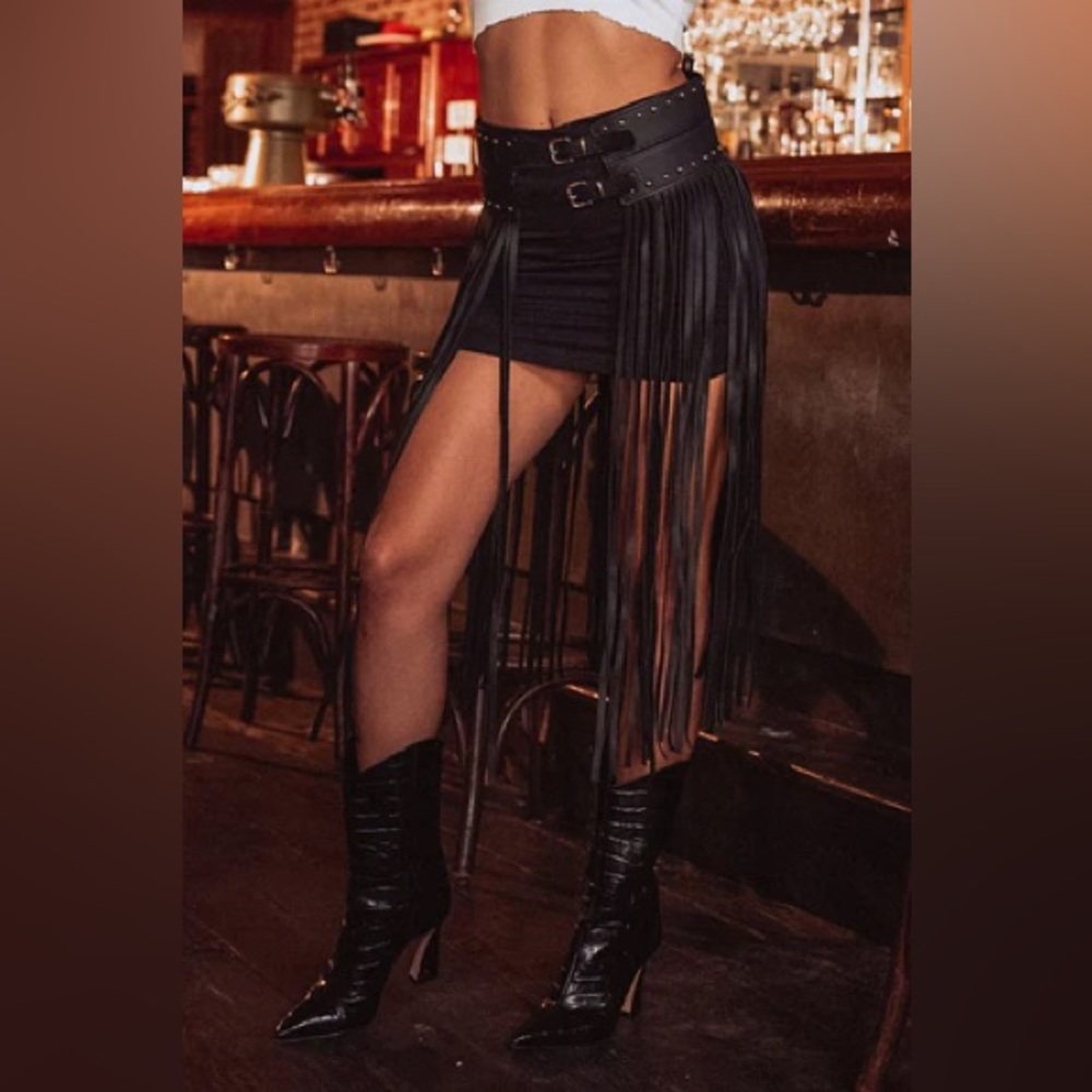 12TH tribe fringe skirt